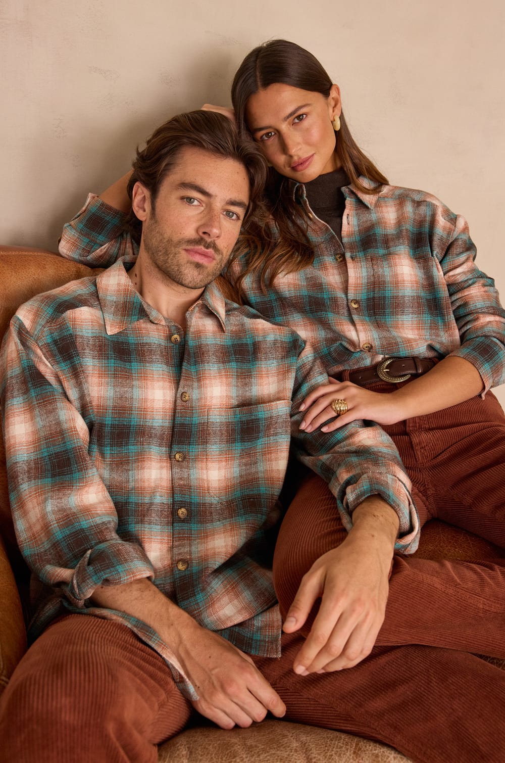 Unisex NOMADE checkered cotton shirt;${refinementColor}
