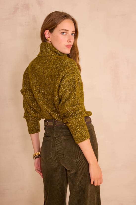 Pull col roul&eacute; en laine et coton BRANDY;${refinementColor}