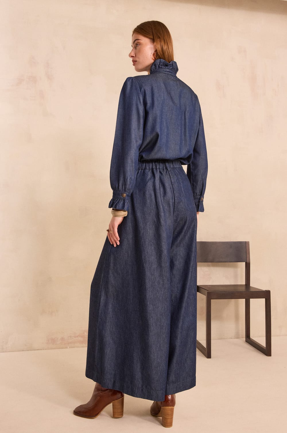 Pantalon extra large en denim TATIANA;${refinementColor}
