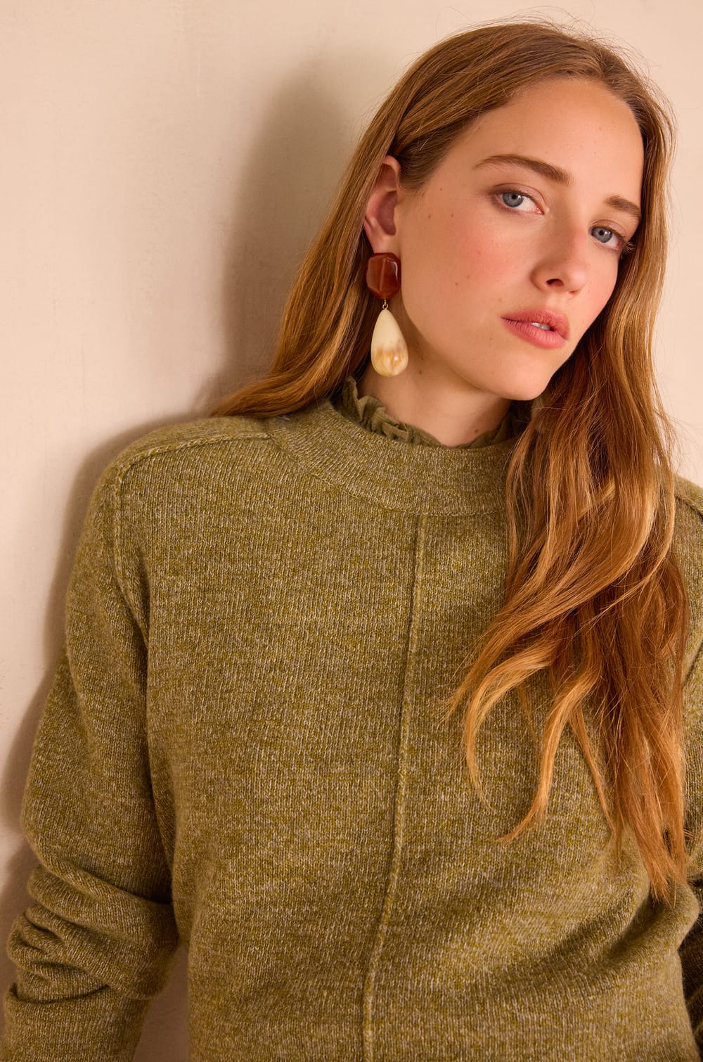 Melierter Pullover CLINTON aus 100% Wolle;${refinementColor}