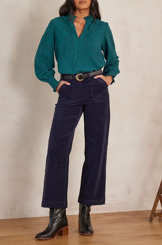 Pantalon SELYNA en velours;${refinementColor}