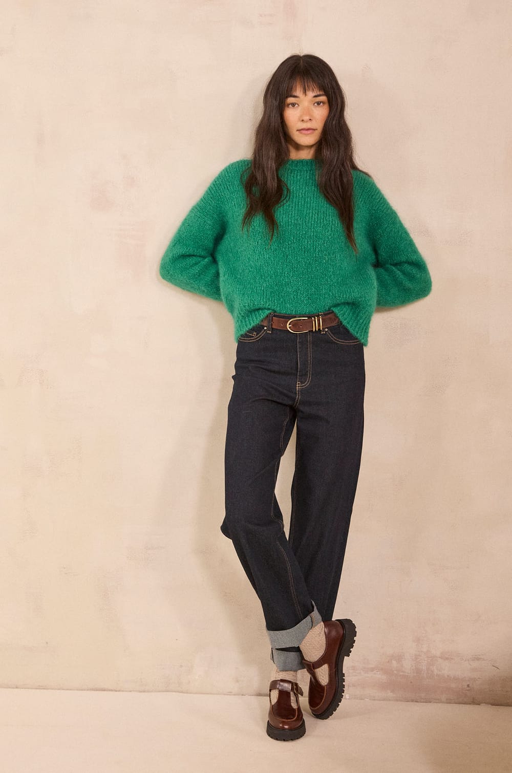 ANASTASIA long-sleeve blended mohair sweater;${refinementColor}