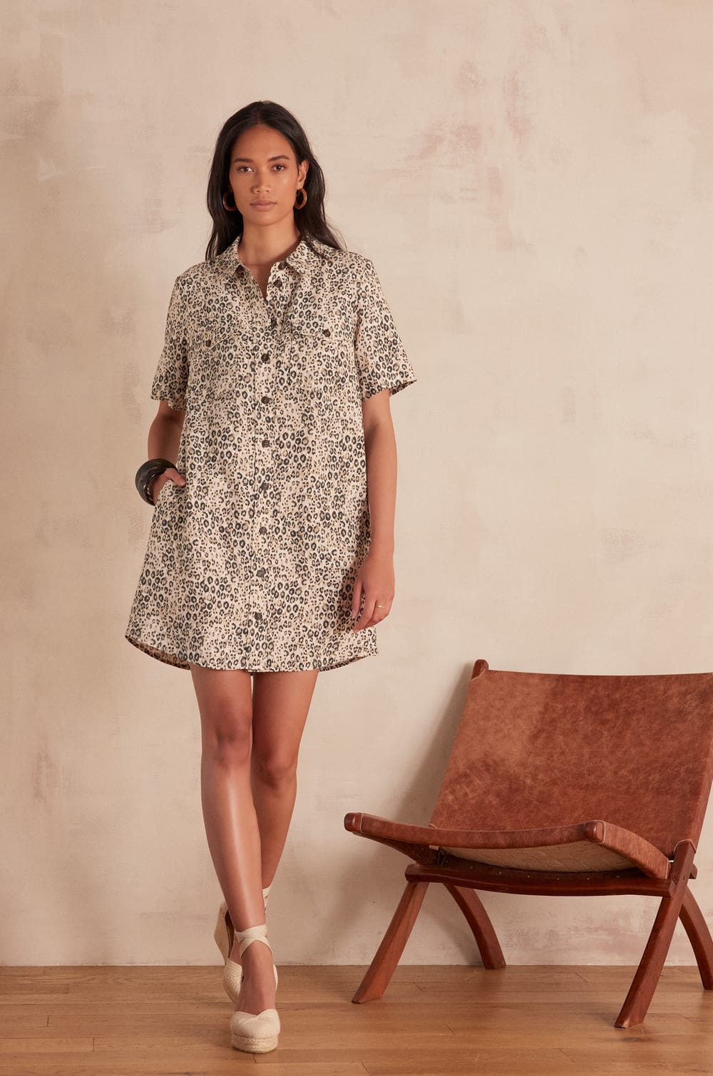 ROSEMARY printed shirt dress;${refinementColor}