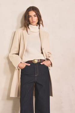 ANABELLE wool blend straight coat;${refinementColor}
