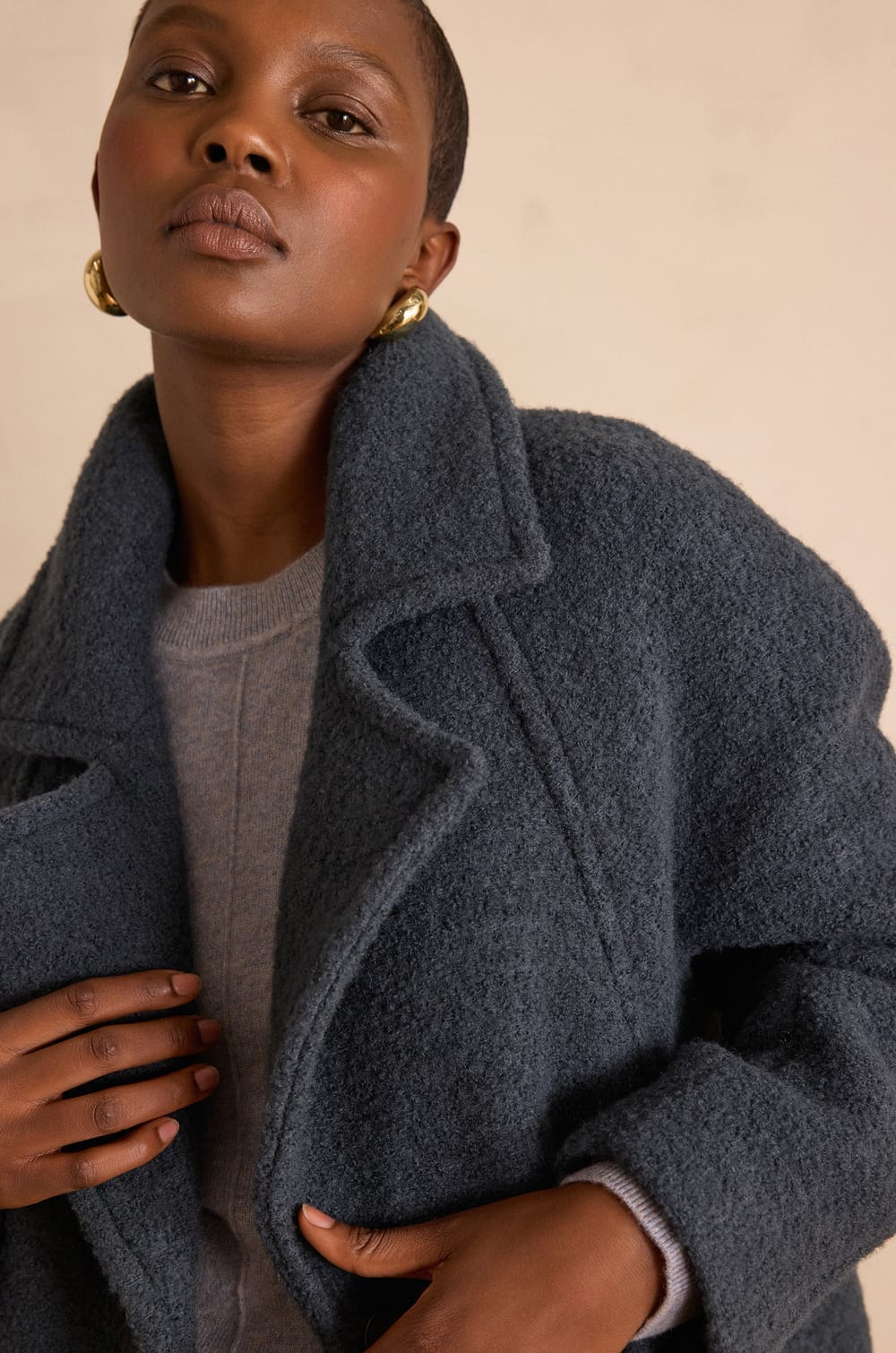 Manteau ASSIA en laine effet bouclette;${refinementColor}