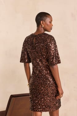 Short sequin dress PALOMA;${refinementColor}
