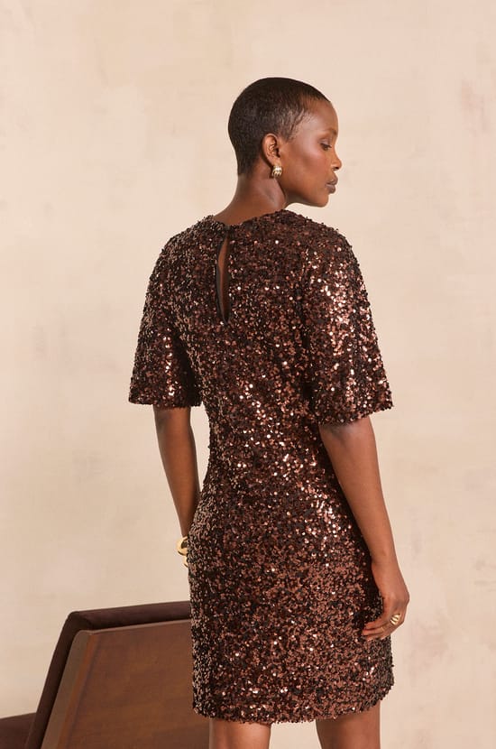 Short sequin dress PALOMA;${refinementColor}