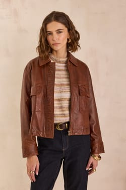 COCO leather jacket;${refinementColor}