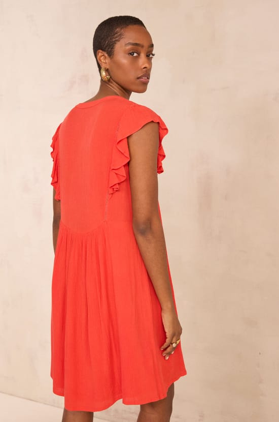 Sleeveless flowy short dress BAYA;${refinementColor}