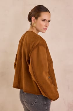 VIP suede leather jacket;${refinementColor}