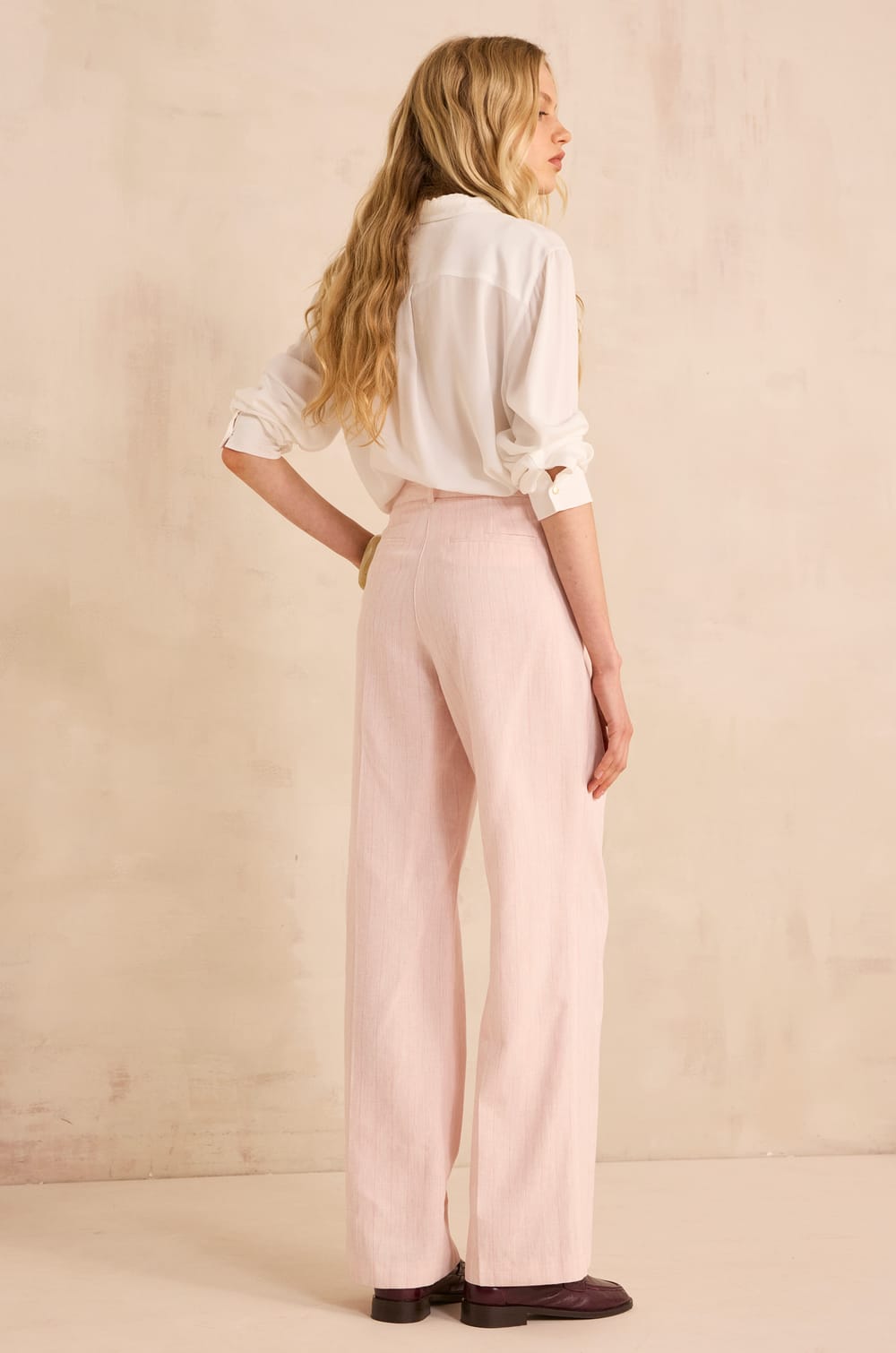 Ferguson wide striped cotton blend trousers;${refinementColor}