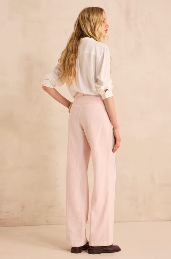 Ferguson wide striped cotton blend trousers;${refinementColor}