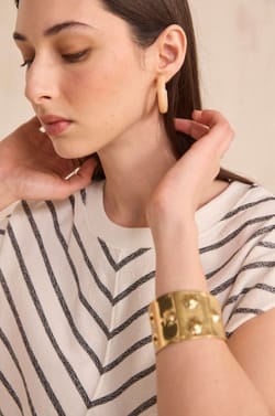 T-shirt ray&eacute; &agrave; manches courtes en coton LIVIA;${refinementColor}