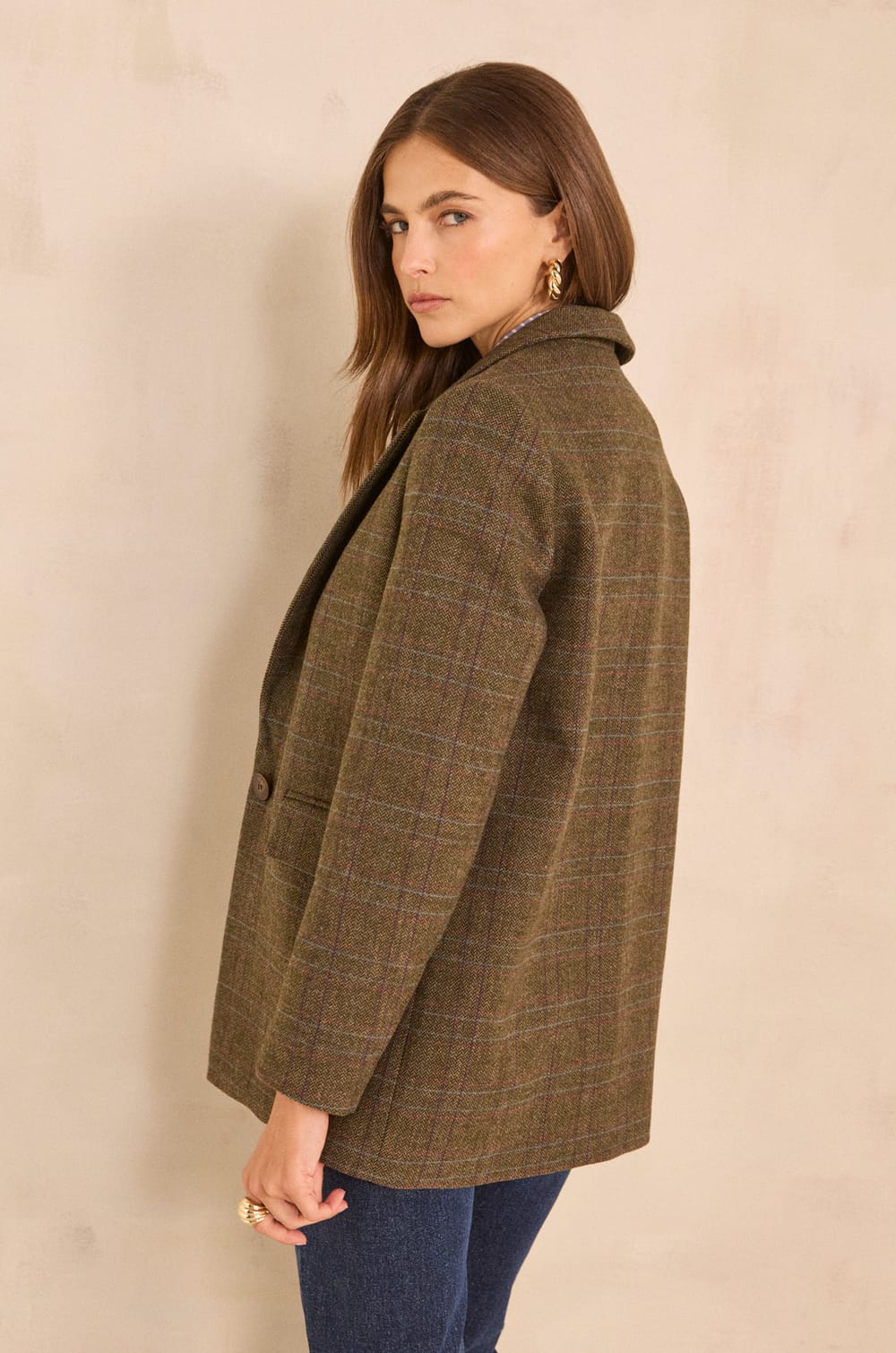 NELIA wool-blend blazer;${refinementColor}