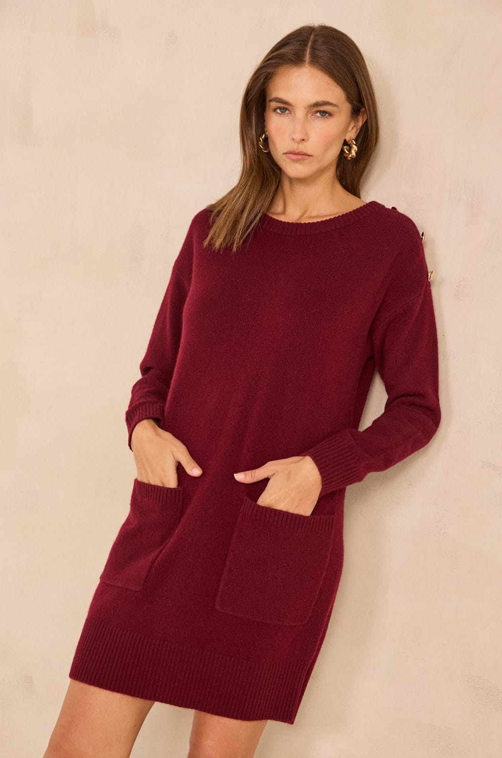 BENIE sweater dress;${refinementColor}