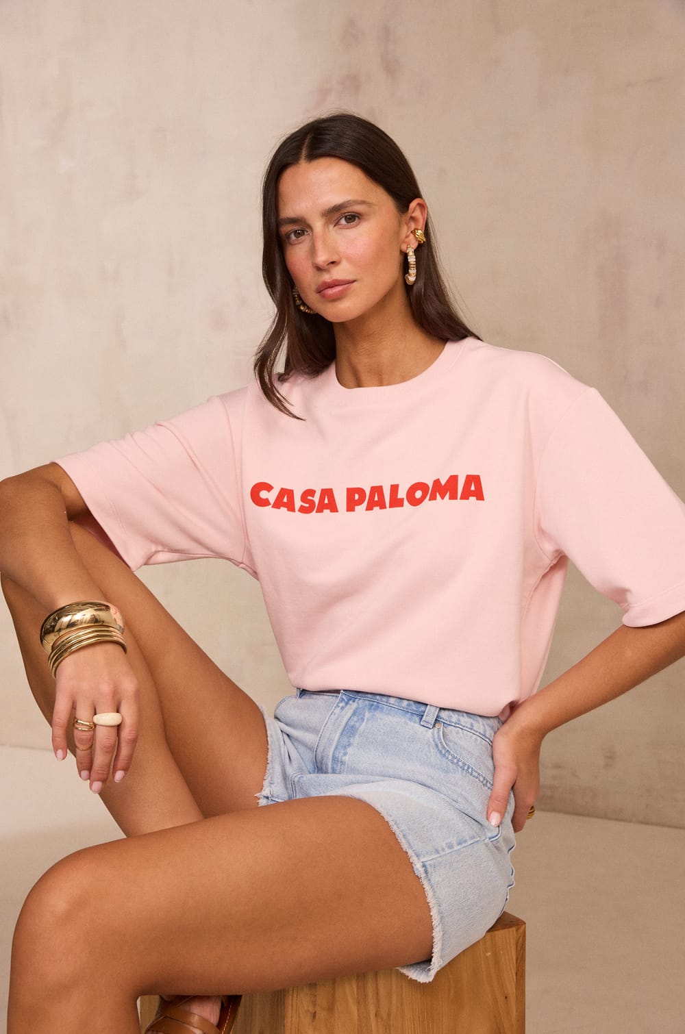 Sudadera de manga corta de mezcla de algod&oacute;n LOMA;${refinementColor}