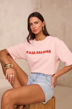 Short sleeve cotton blend sweatshirt LOMA;${refinementColor}
