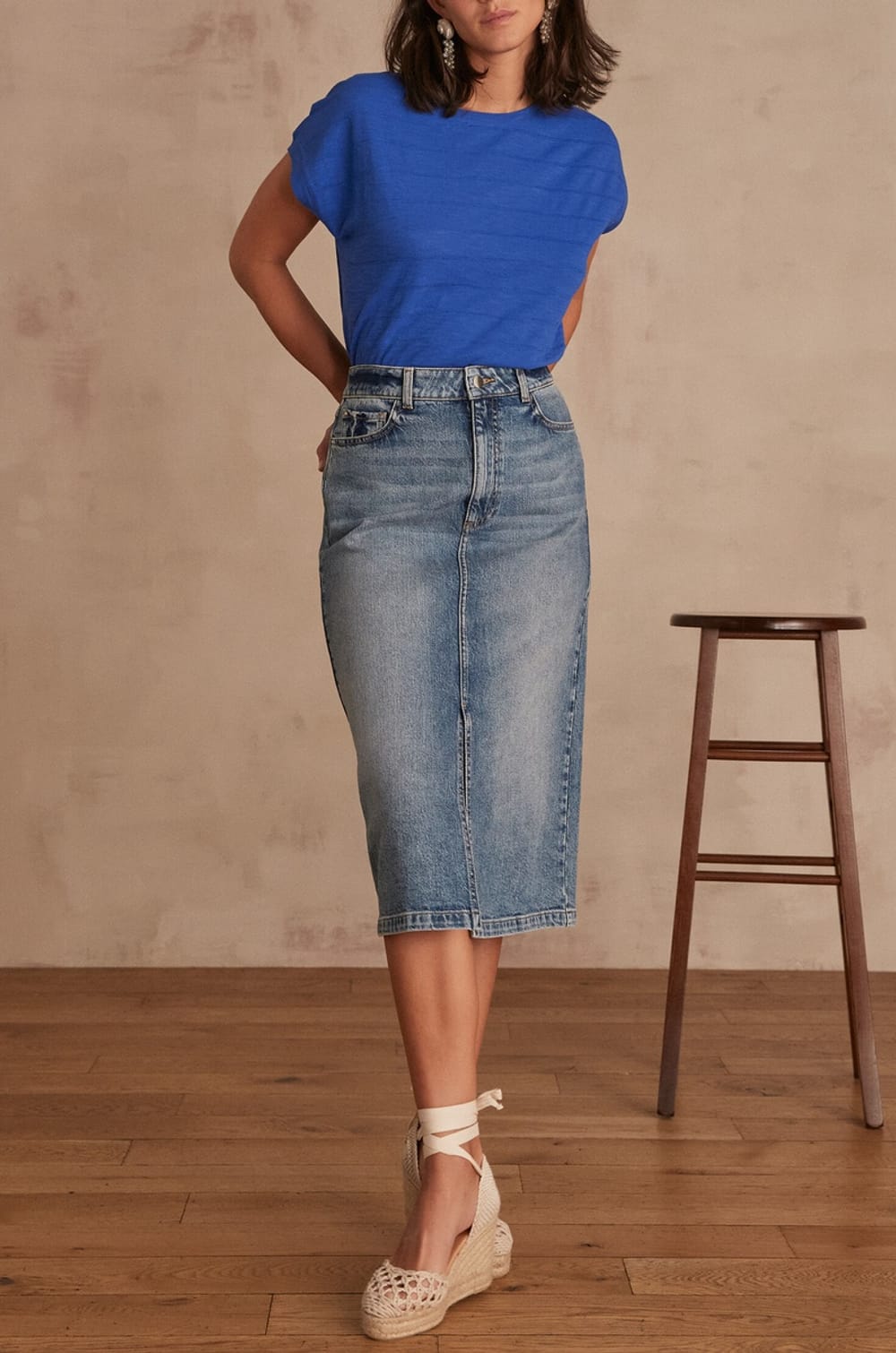 BIRDY denim skirt ;${refinementColor}