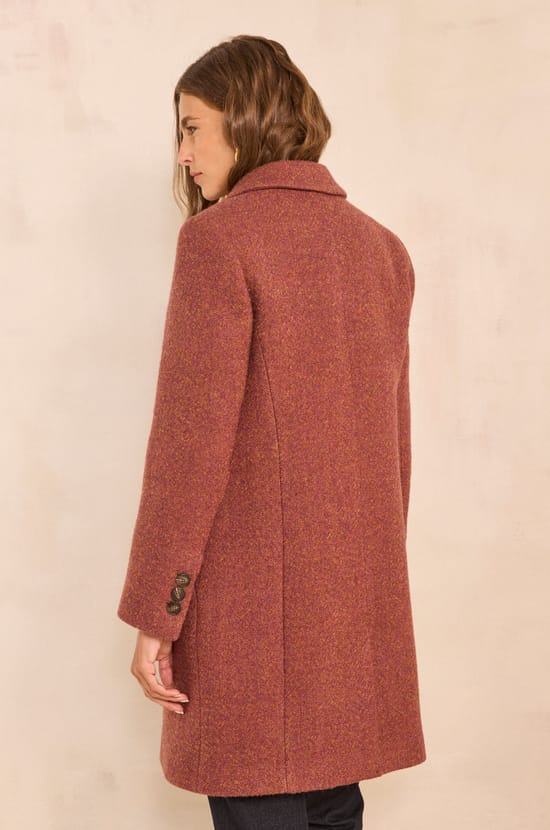 Anabelle long sleeve mixed wool coat;${refinementColor}