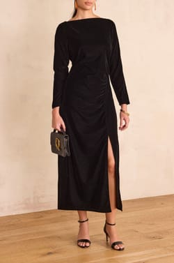 Robe longue en velours RAFAELA;${refinementColor}