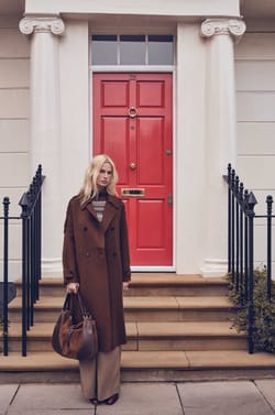 CASSANDRE long coat in blended wool;${refinementColor}