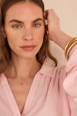 Striped blouse SEATTLE in lurex viscose;${refinementColor}