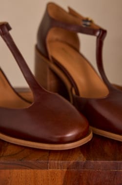 Sandales &agrave; talons en 100% cuir SOLENE;${refinementColor}