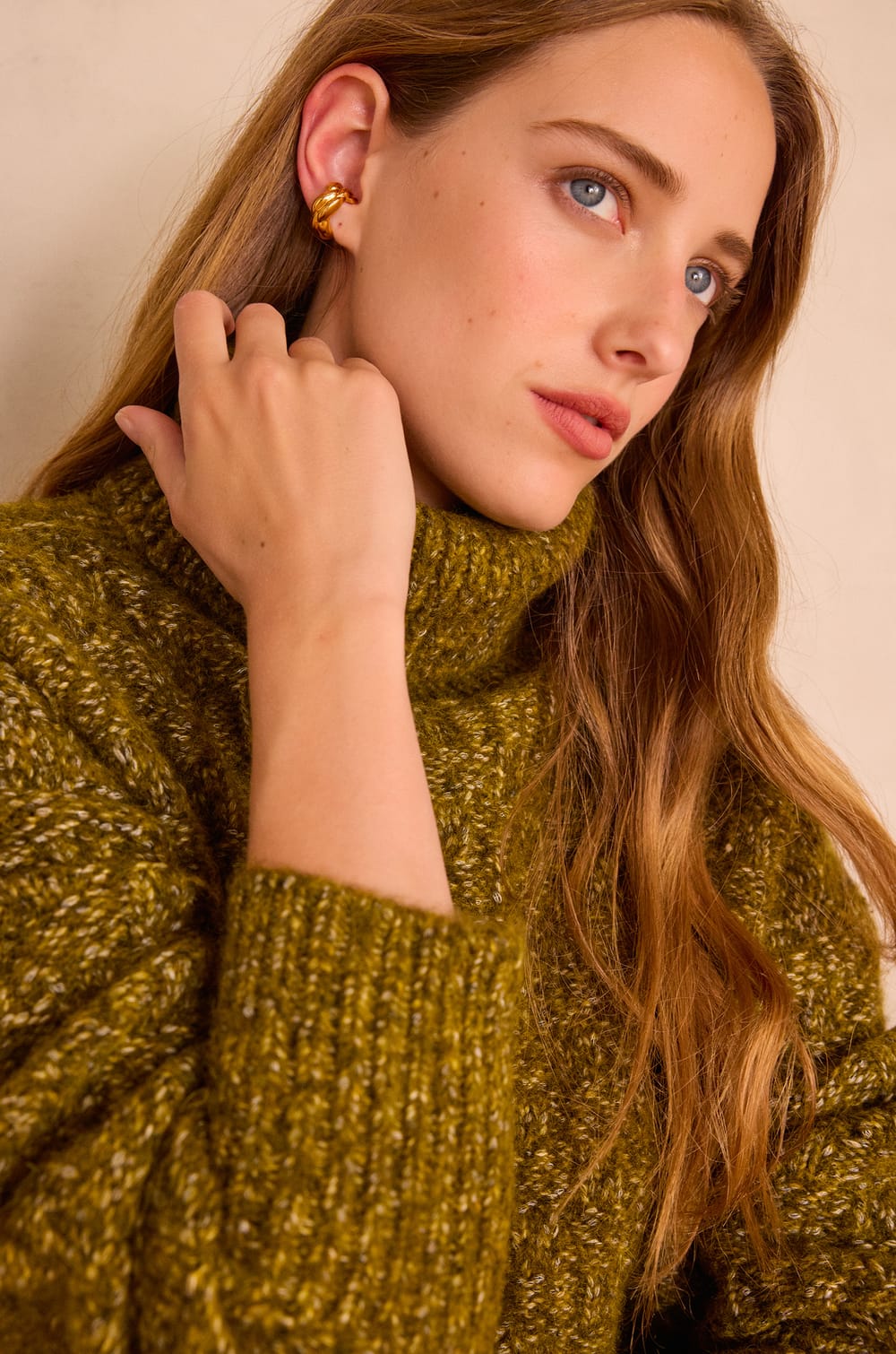 Rollkragenpullover BRANDY aus Wolle und Baumwolle;${refinementColor}