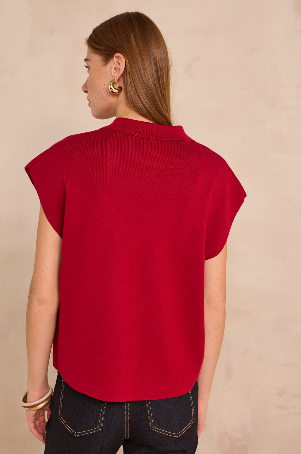 Sleeveless sweater AGLAE;${refinementColor}