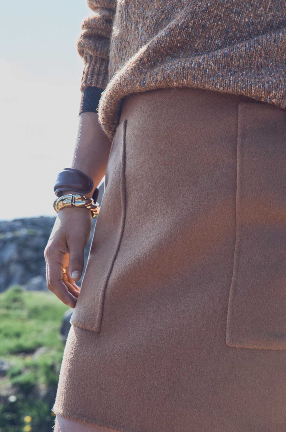 Double-faced wool skirt CAMELLIA;${refinementColor}