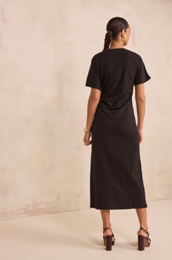 Slim fit dress in mixed cotton BRISBANE;${refinementColor}