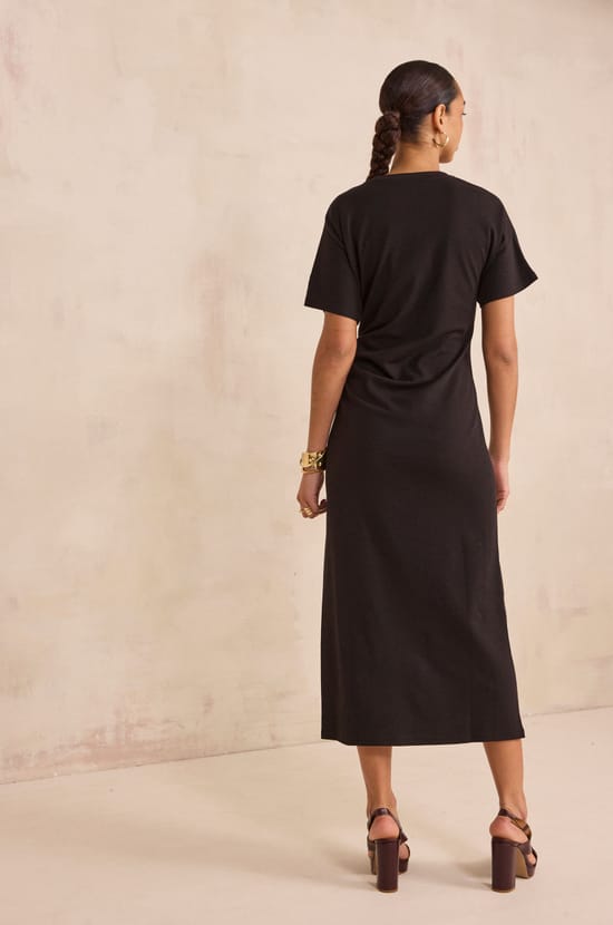 Slim fit dress in mixed cotton BRISBANE;${refinementColor}