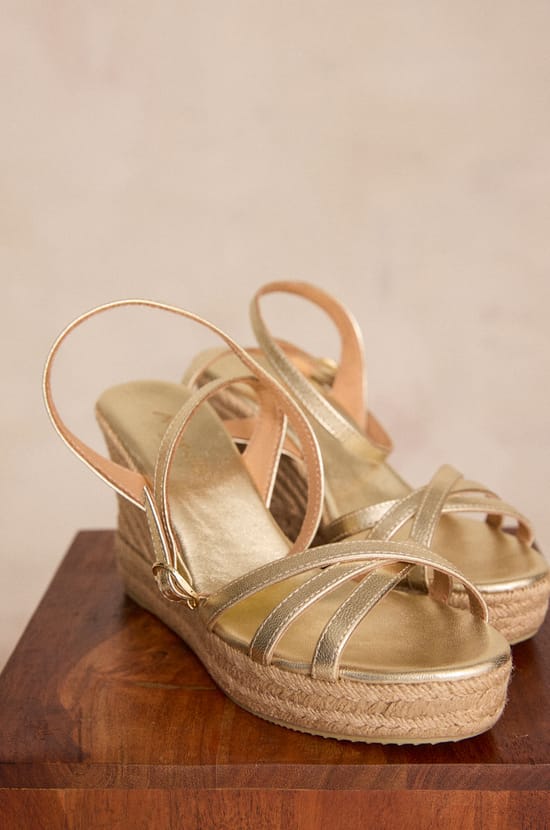 SCARLETTE leather wedge espadrilles;${refinementColor}