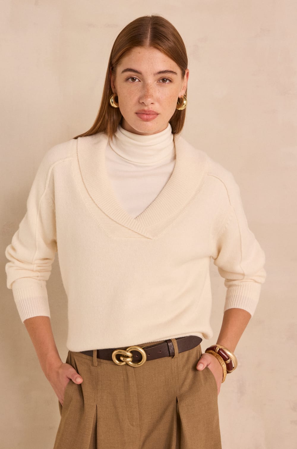 Long sleeve wool sweater AUGUSTE;${refinementColor}