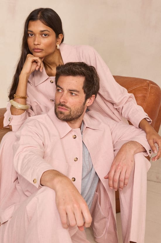 Unisex long-sleeve linen blend overshirt BOISE;${refinementColor}