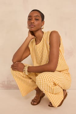 Top sleeveless vichy cotton DOREE;${refinementColor}