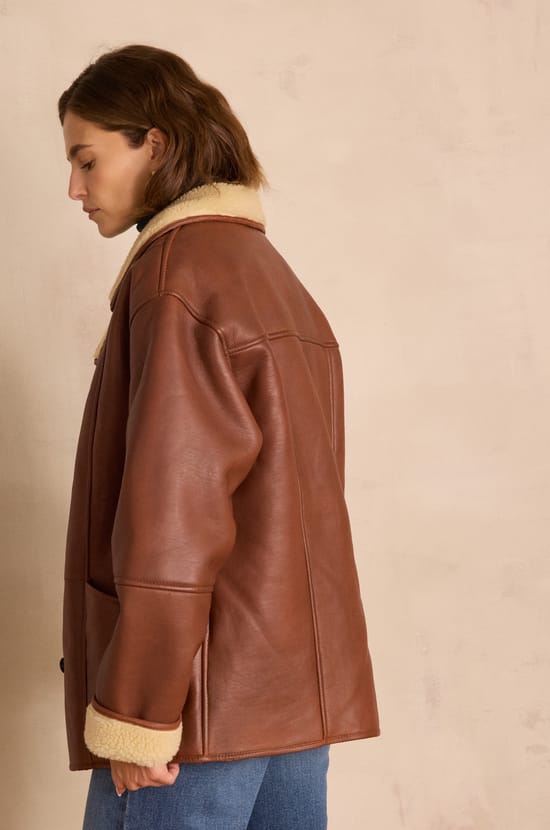 DEBBIE leather coat;${refinementColor}