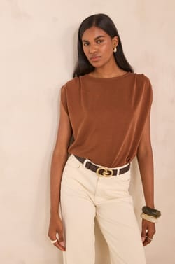 TIPHAINE sleeveless T-shirt;${refinementColor}