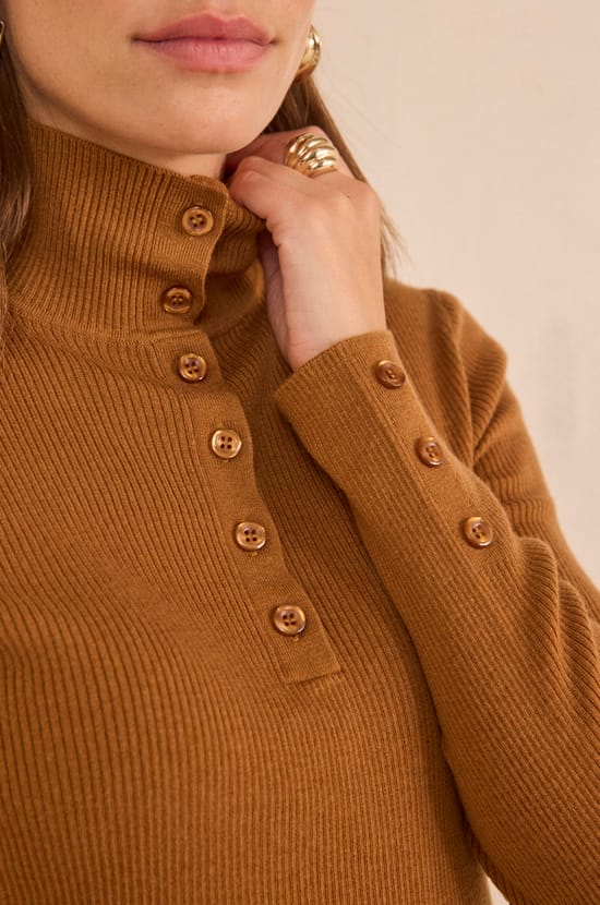 ASHLEY long sleeve mixed wool sweater;${refinementColor}