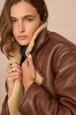 Manteau FOLIO en cuir;${refinementColor}