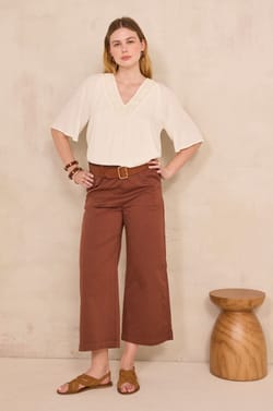 Wide and straight pants BERTHIE;${refinementColor}
