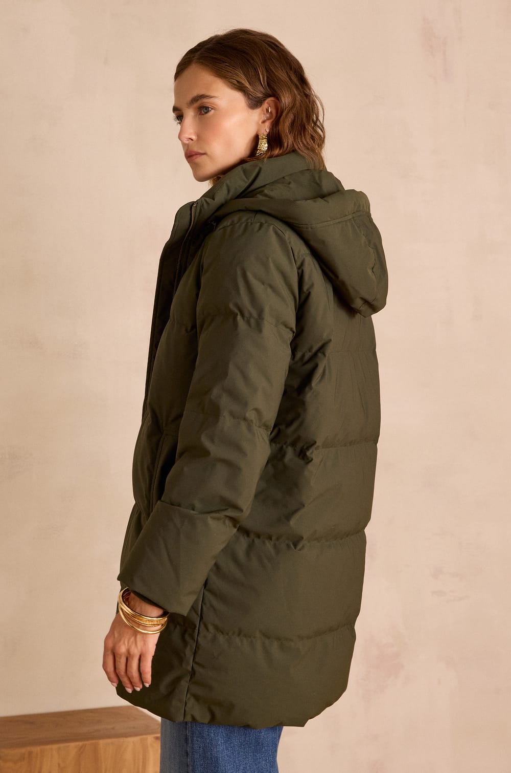 DINA mid-length puffer jacket;${refinementColor}