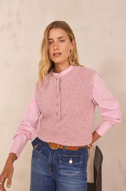 POPPY sleeveless wool jumper;${refinementColor}