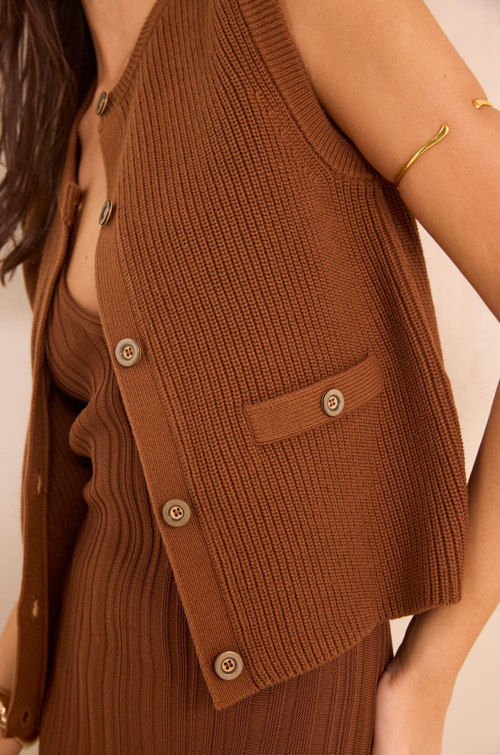 Sleeveless cotton vest PIERRO;${refinementColor}