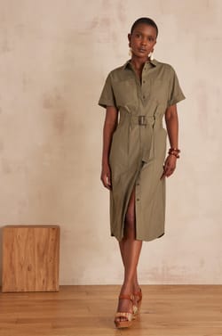 RAMA mid-length cotton dress;${refinementColor}