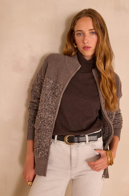 CLAUDIO BIS Wool Cardigan;${refinementColor}