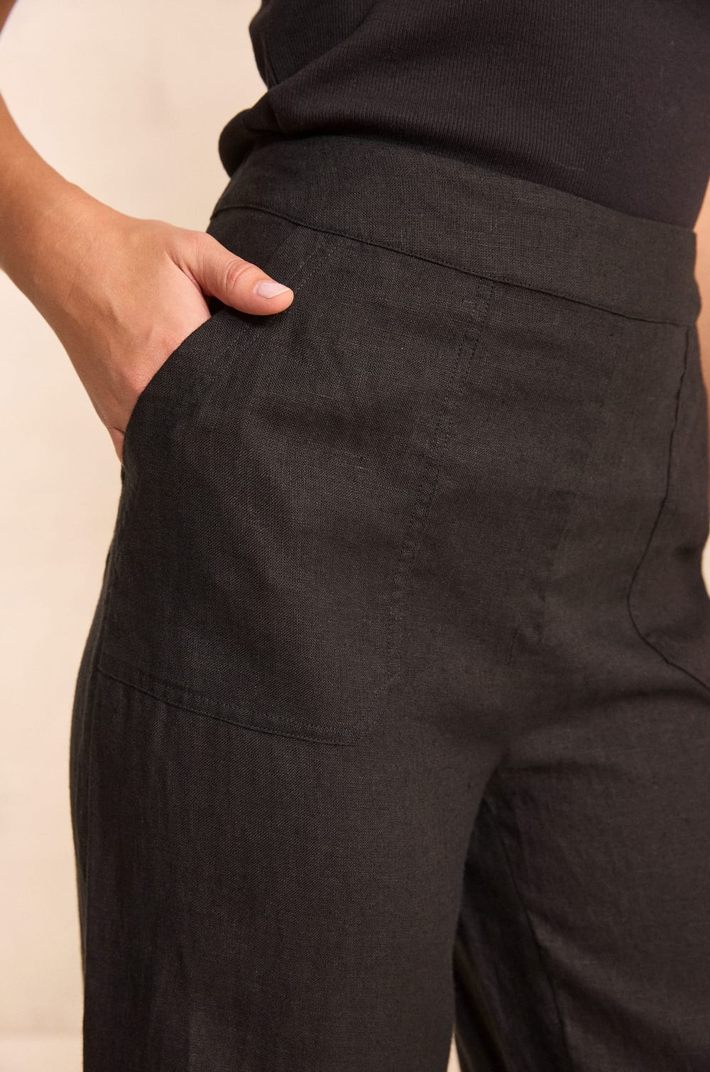 Pantalon large en lin TERRY ;${refinementColor}