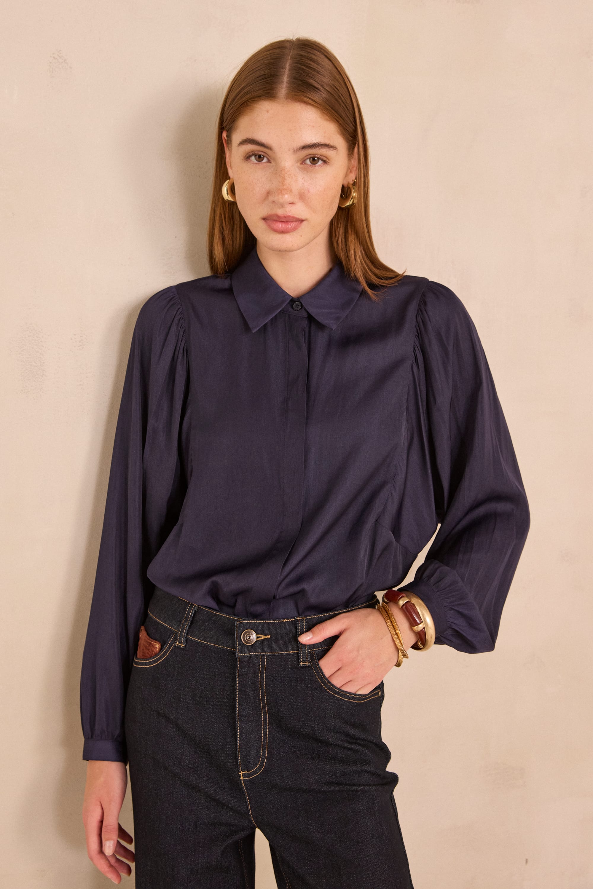 Satin blouse MARION woman | MARINE | Maison 123