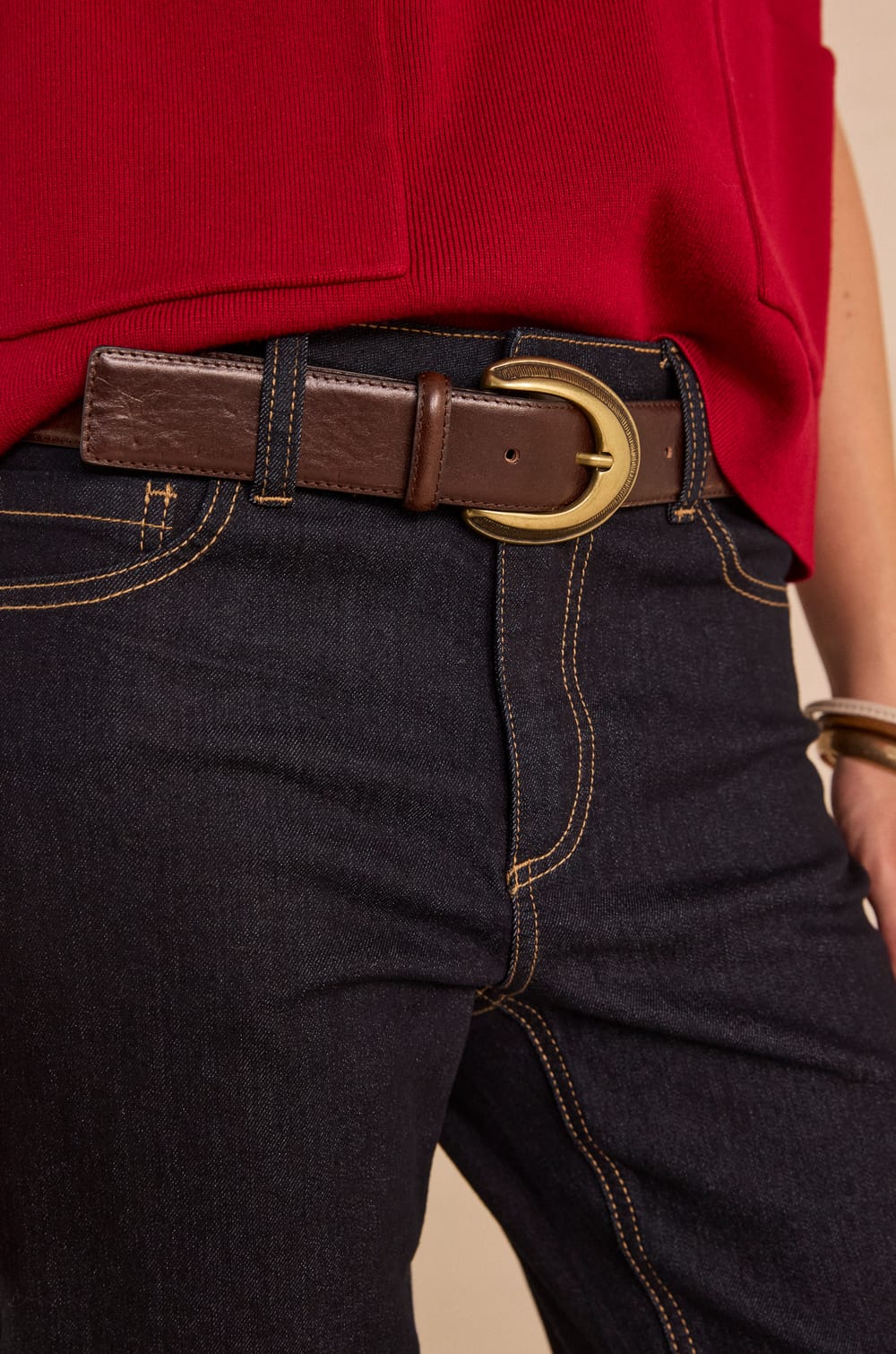 Jean cropped &agrave; revers DELIA;${refinementColor}