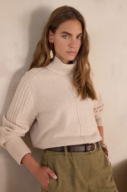 BLAISE turtleneck jumper in wool;${refinementColor}
